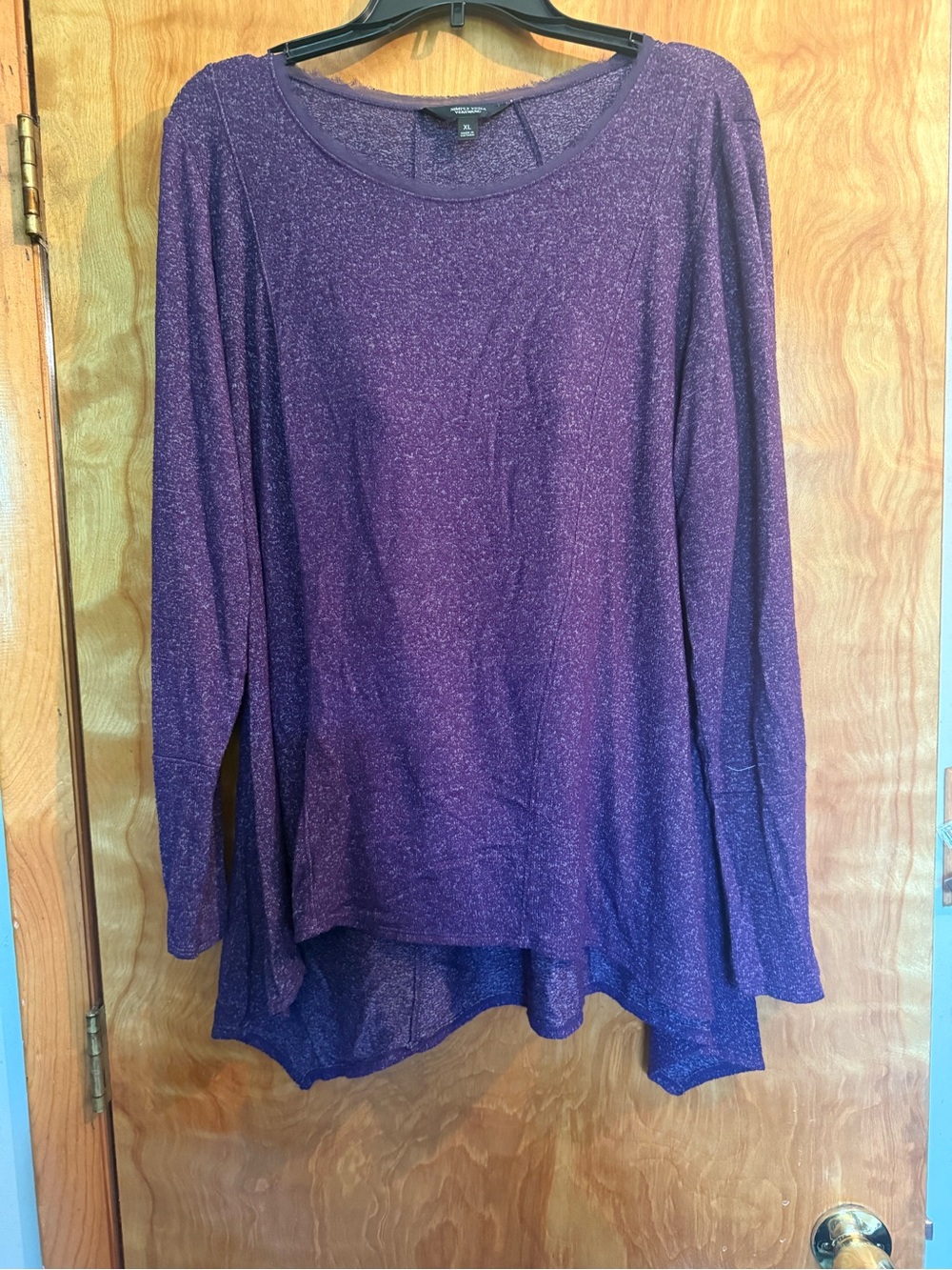 Simply Vera Wang Women’s XL Purple/Plum Heathered  Long-Sleeve Women's Top